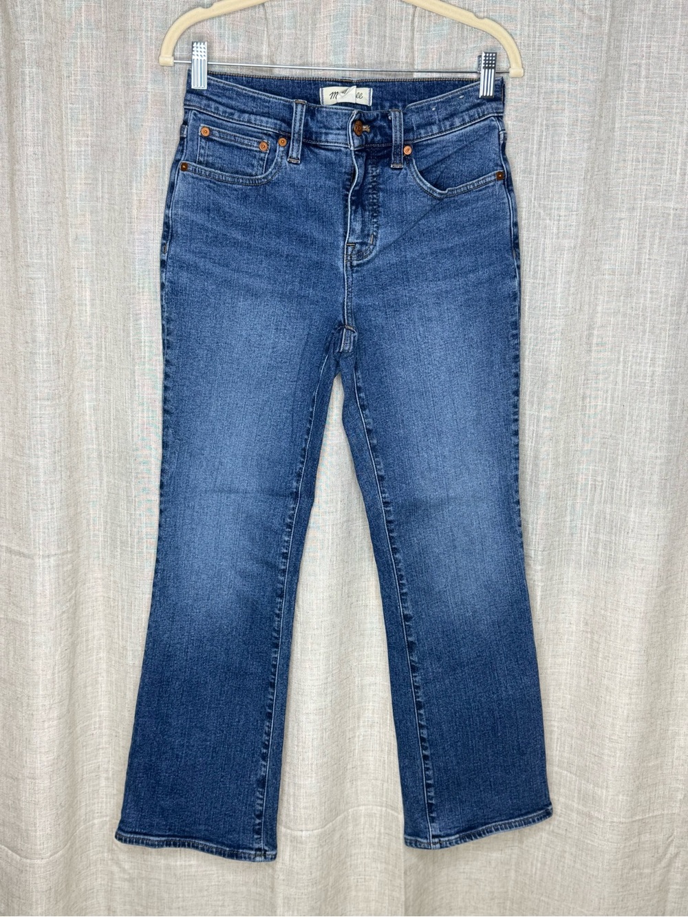 Madewell Mid-Rise Kick Out Jeans Crop Blue Sz 26